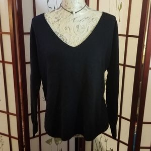 Stitch & Needle Black Cashmere "Boyfriend Sweater"